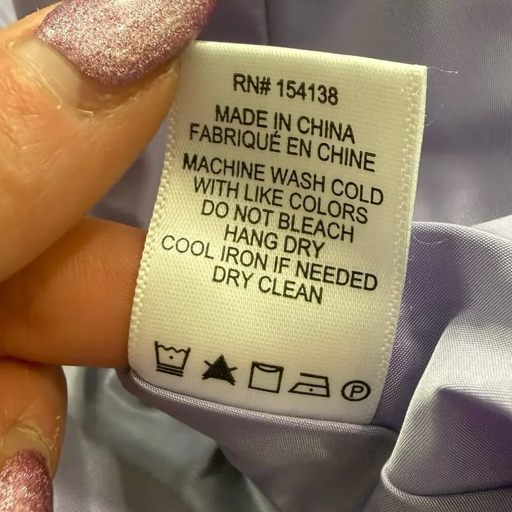 STAUD Rina Trench Coat Lilac Lavender Purple Tie Belt Mini Dress Size M NEW Tags - Picture 14 of 14